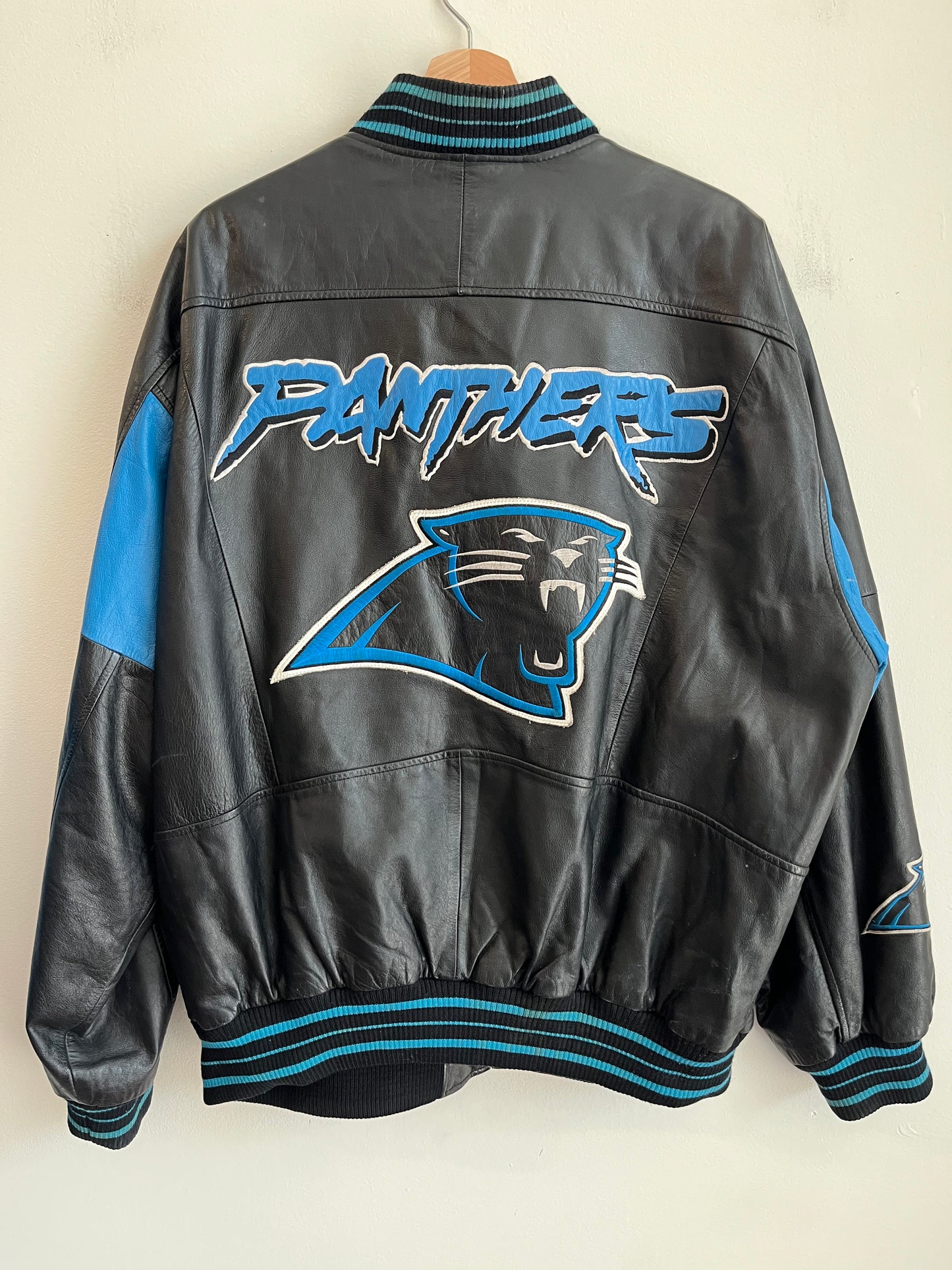 90s Carolina Panthers G-III Leather Jacket (XL)