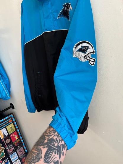 00s Carolina Panthers NFL Two Tone 1/4th Zip Windbreaker (L)