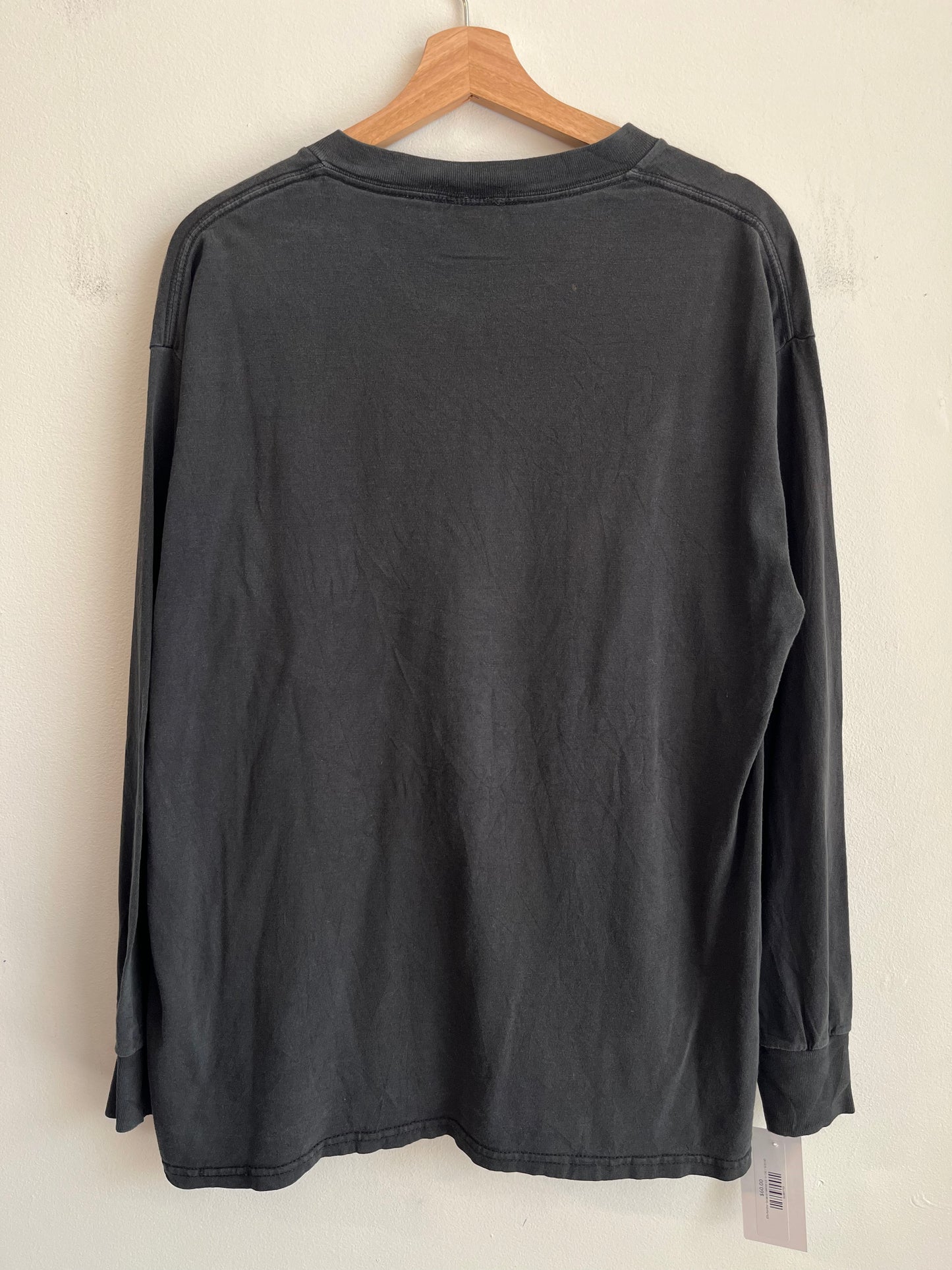 00s Carolina Panthers Faded Cat Scratch Helmet Long Sleeve Shirt (L)