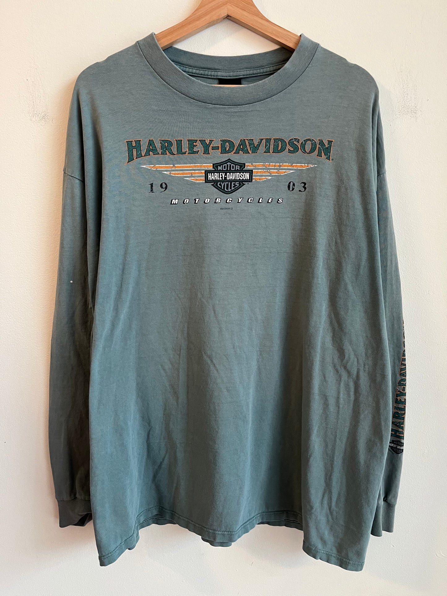 2000 Harley Davidson Faded "Folsom, California" Long Sleeve Shirt (XXL)