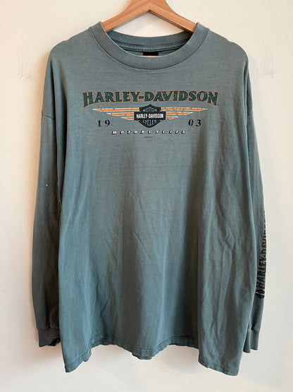 2000 Harley Davidson Faded "Folsom, California" Long Sleeve Shirt (XXL)