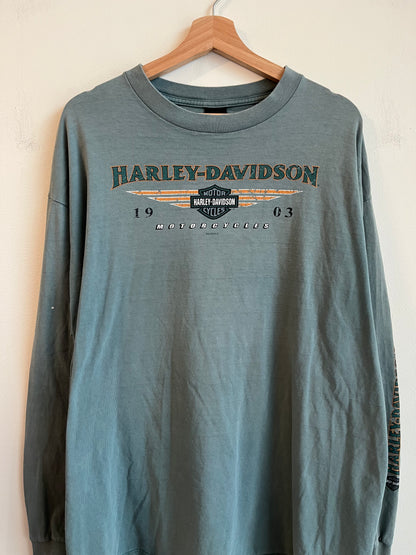 2000 Harley Davidson Faded "Folsom, California" Long Sleeve Shirt (XXL)
