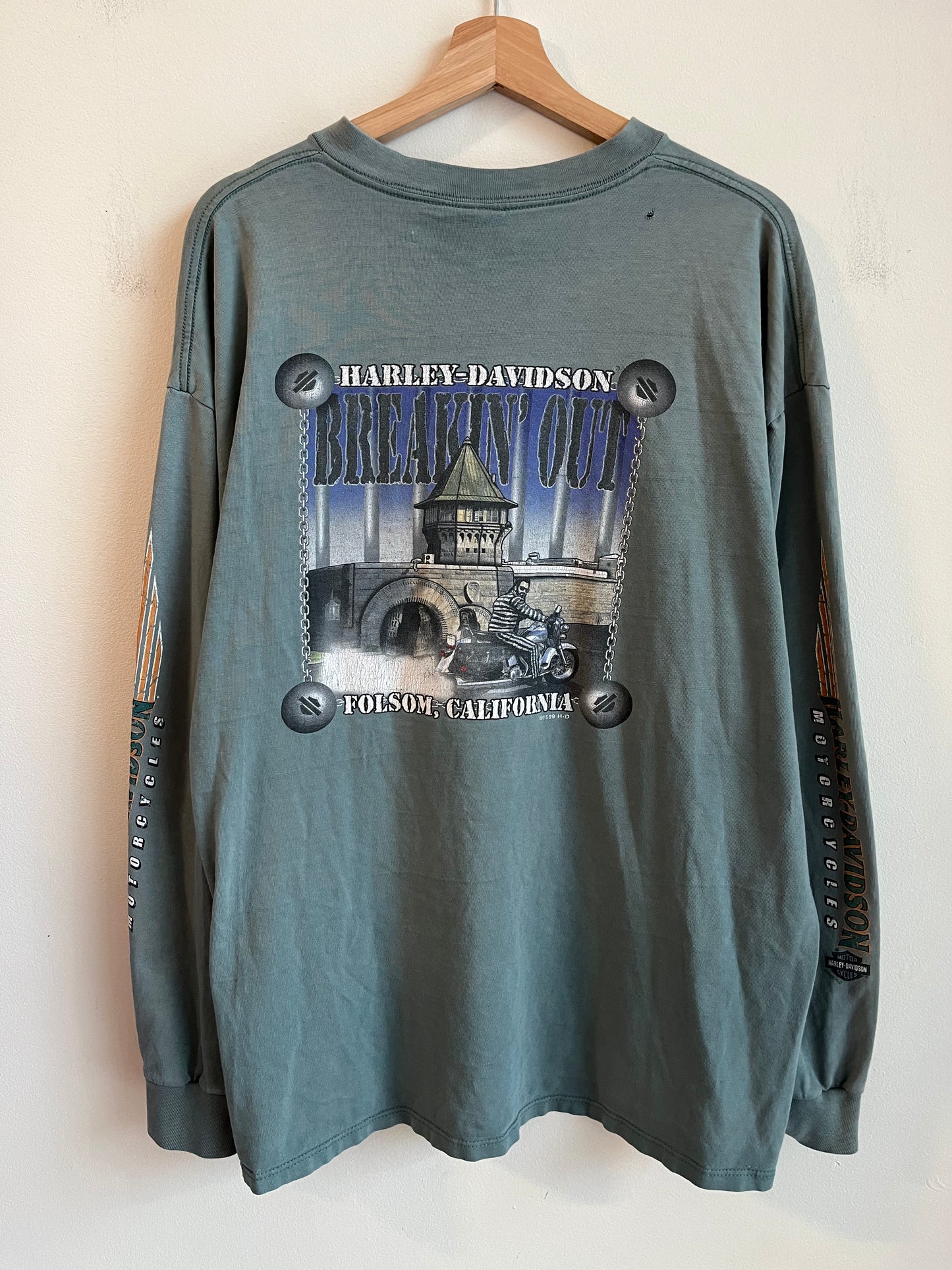 2000 Harley Davidson Faded "Folsom, California" Long Sleeve Shirt (XXL)