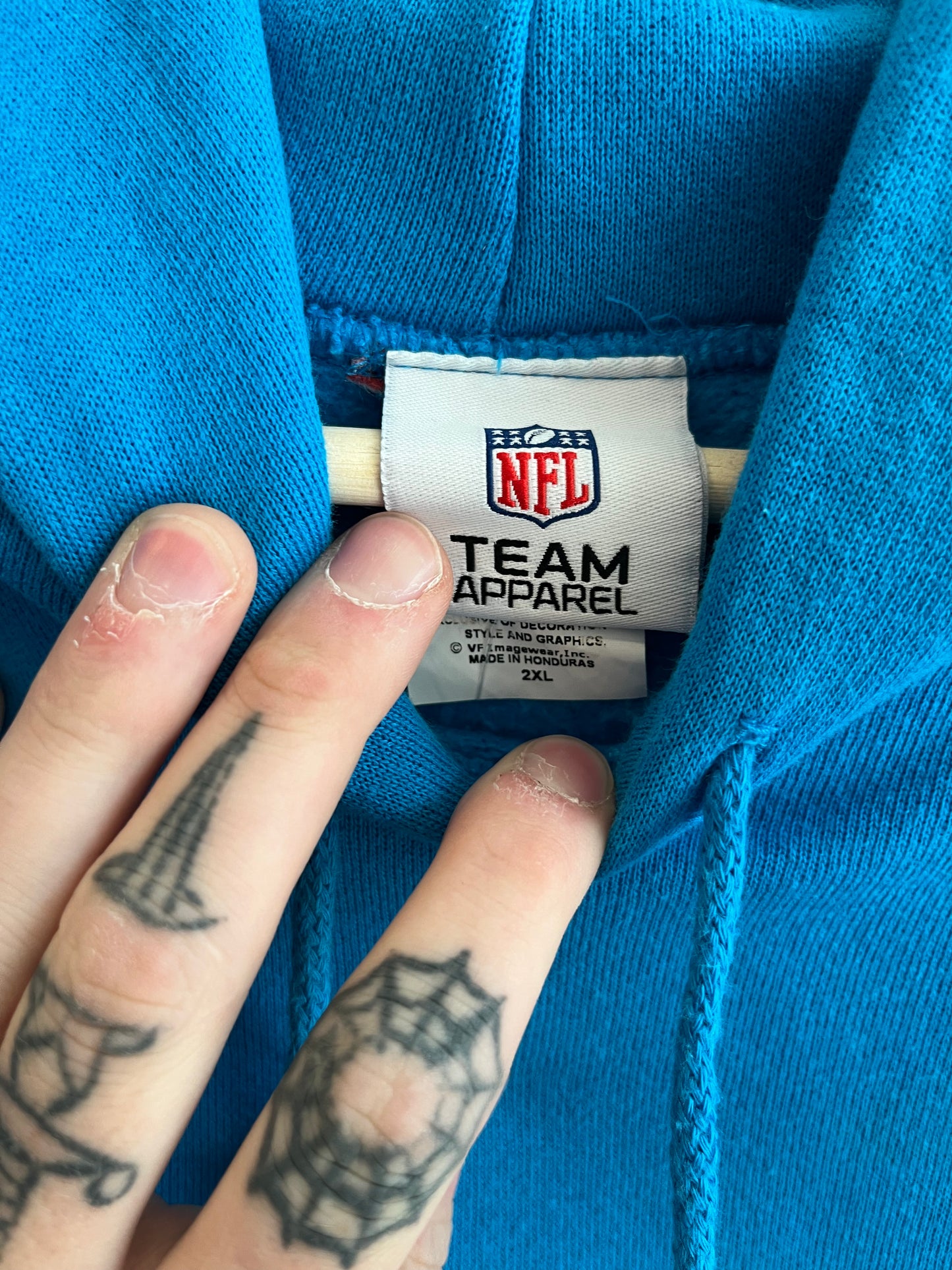 00s Carolina Panthers Blue Center Logo Hoodie (XXL)