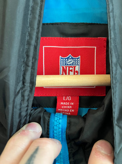 00s Carolina Panthers Two Tone Cat Scratch NFL Windbreaker (L)