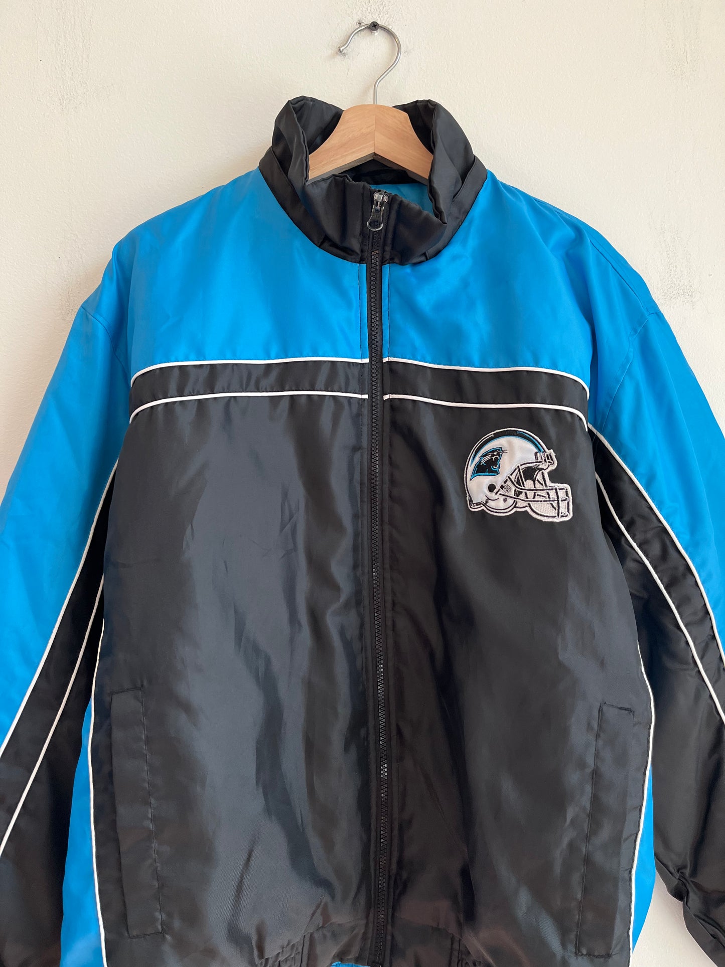 2010s Carolina Panthers Two Tone Quilt Lined Jacket (L)