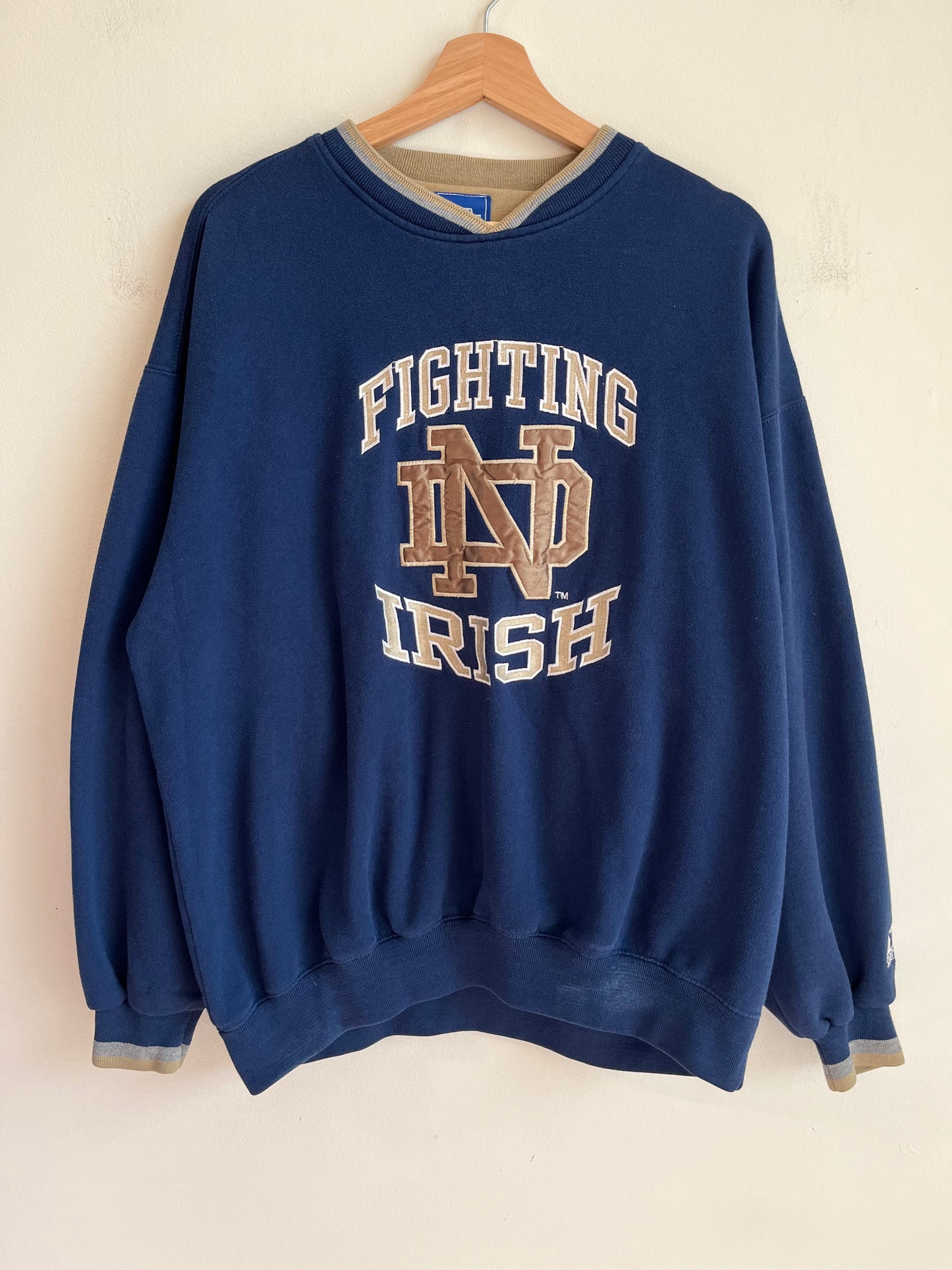 90s Notre Dame University Embroidered Starter Crewneck (XL)