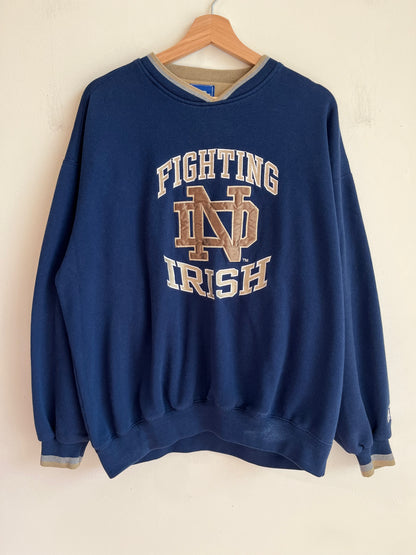 90s Notre Dame University Embroidered Starter Crewneck (XL)