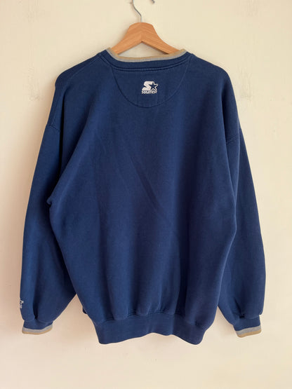 90s Notre Dame University Embroidered Starter Crewneck (XL)