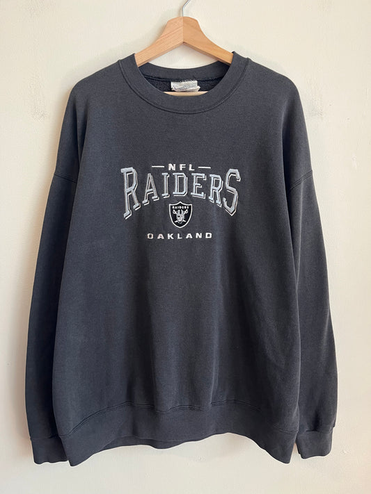 1990s Oakland Raiders Lee Faded Embroidered Crewneck (XL)
