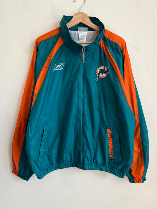00s Miami Dolphins Reebok Teal & Orange Windbreaker (L)