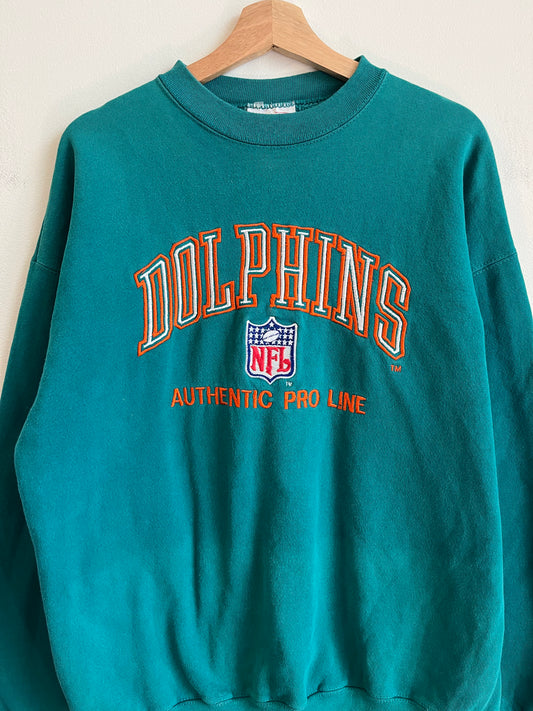 1990s Miami Dolphins Logo Athletic Teal Embroidered Crewneck (L)