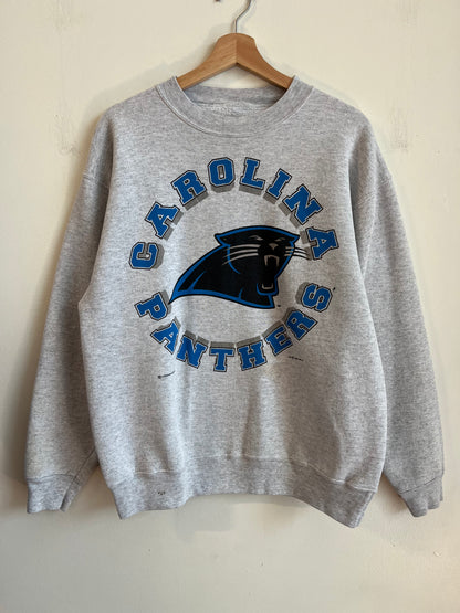 1993 Carolina Panthers Circle Spell Out Grey Crewneck (L)