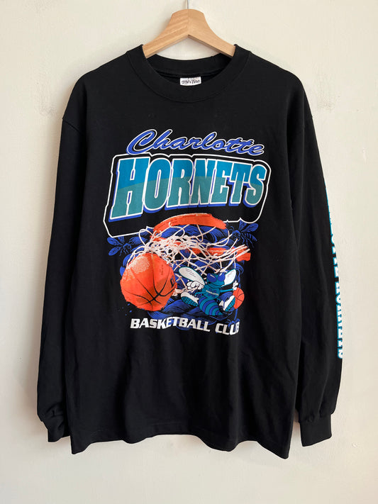 00s Charlotte Hornets Basketball Club Shaka Wear Long Sleeve Shirt (L)