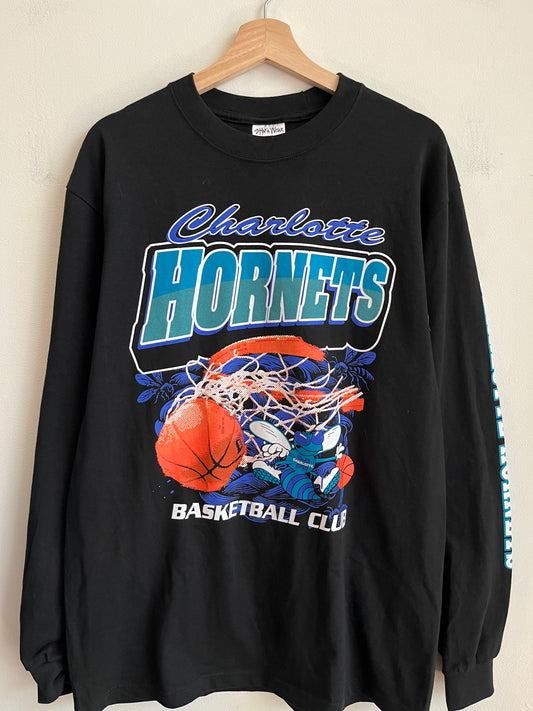 00s Charlotte Hornets Basketball Club Shaka Wear Long Sleeve Shirt (L)
