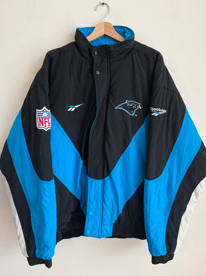 90s Carolina Panthers Reebok Rare Cat Scratch Puffer Jacket (XL)