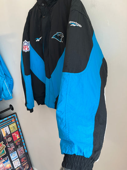 90s Carolina Panthers Reebok Rare Cat Scratch Puffer Jacket (XL)