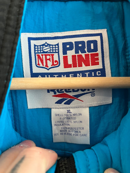 90s Carolina Panthers Reebok Rare Cat Scratch Puffer Jacket (XL)