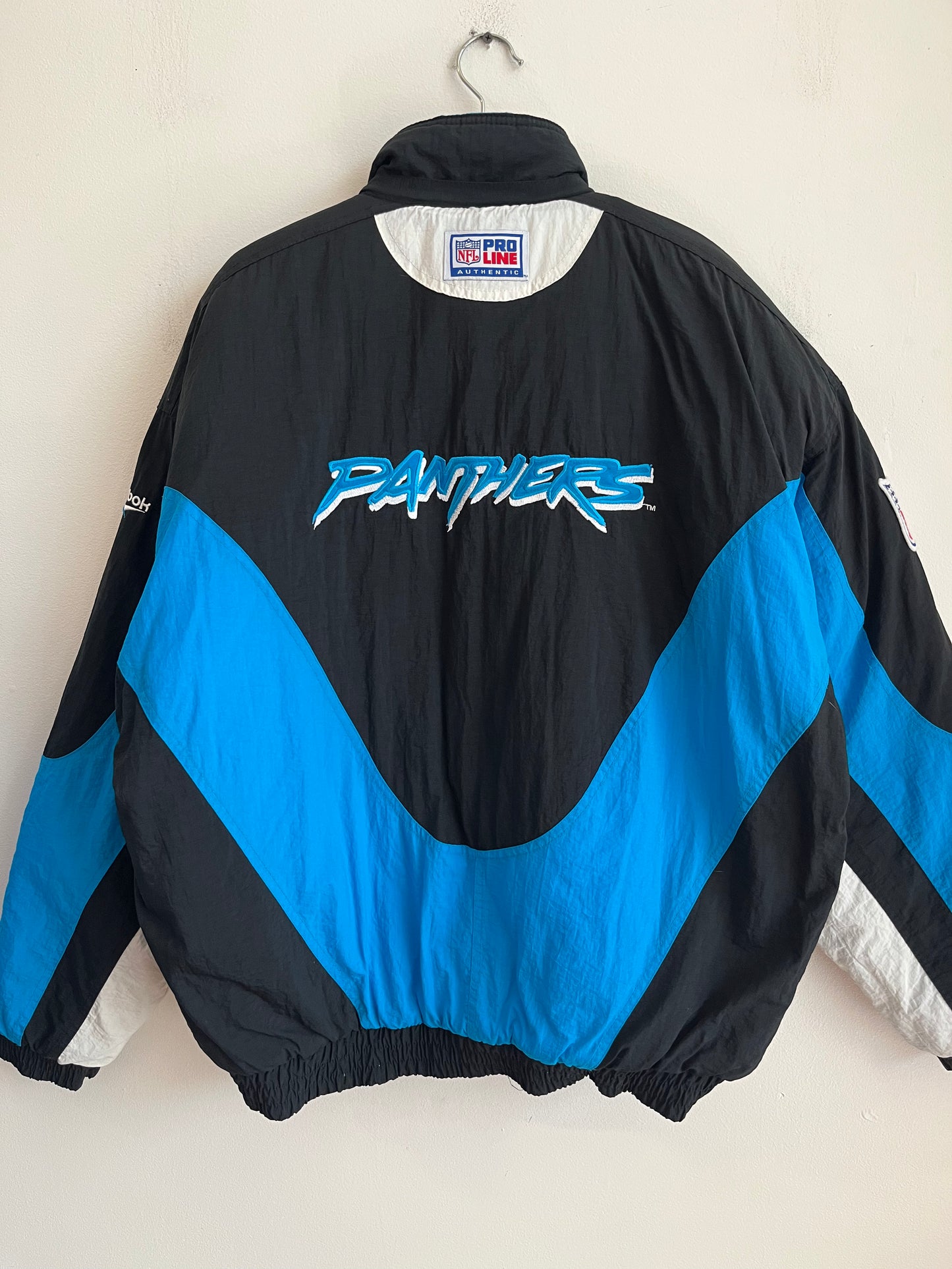90s Carolina Panthers Reebok Rare Cat Scratch Puffer Jacket (XL)