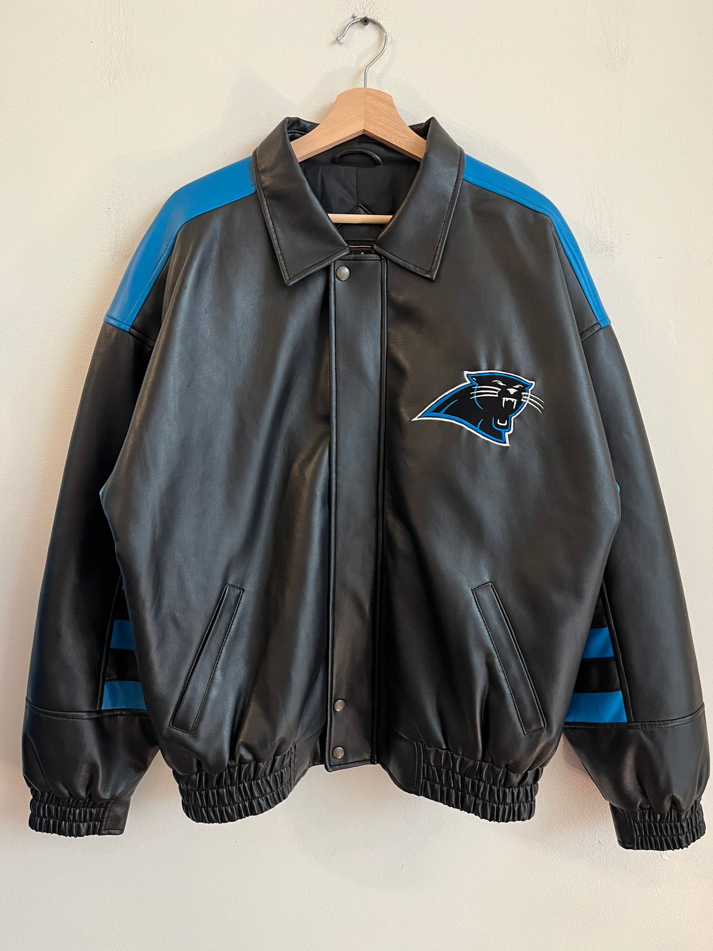90s Carolina Panthers NFL Game Day Leather Jacket (M)