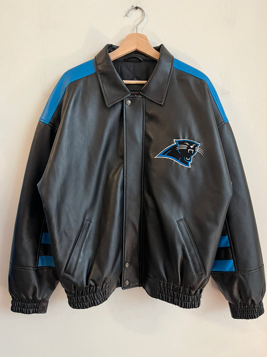 90s Carolina Panthers NFL Game Day Leather Jacket (M)