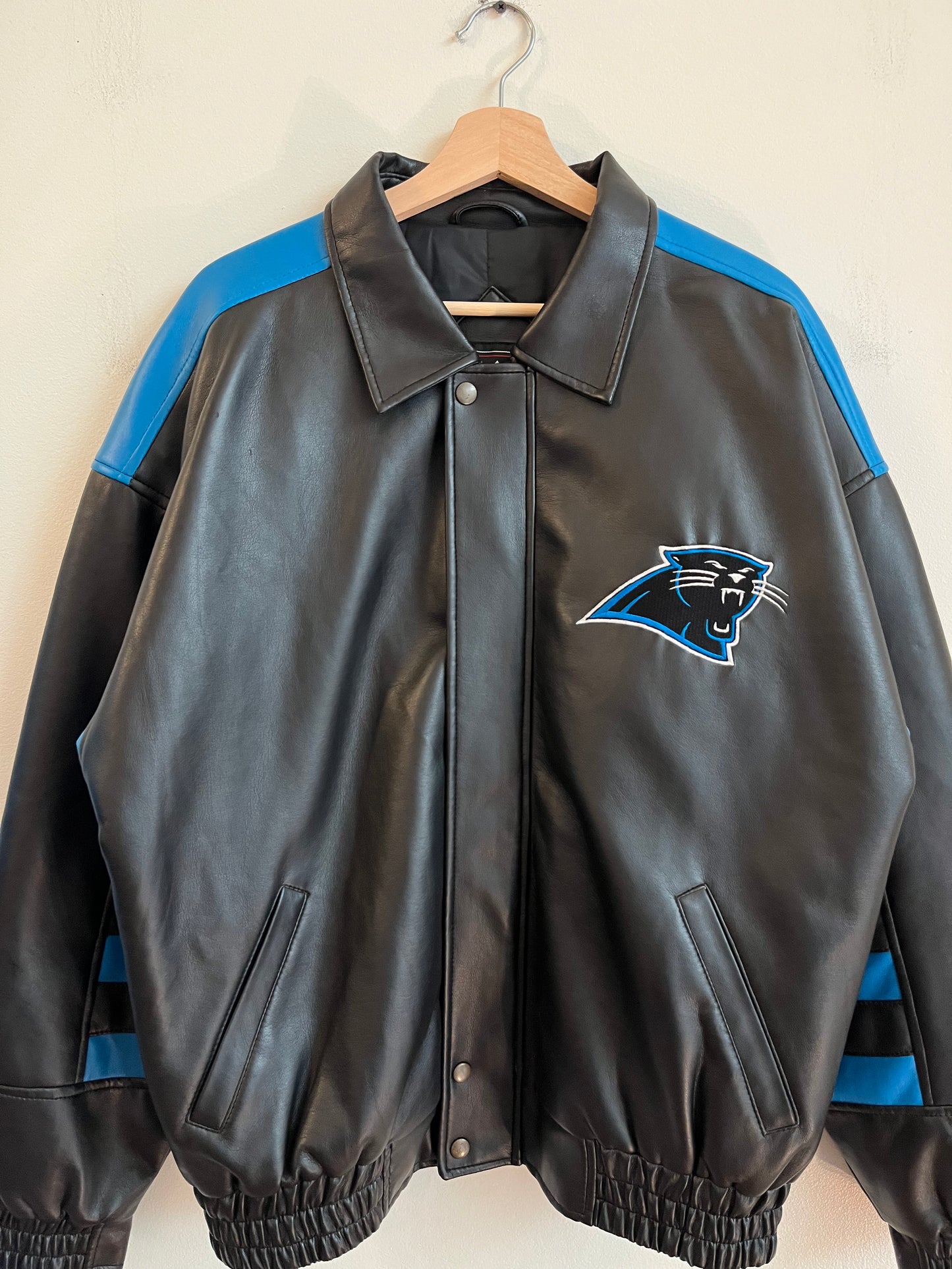 90s Carolina Panthers NFL Game Day Leather Jacket (M)