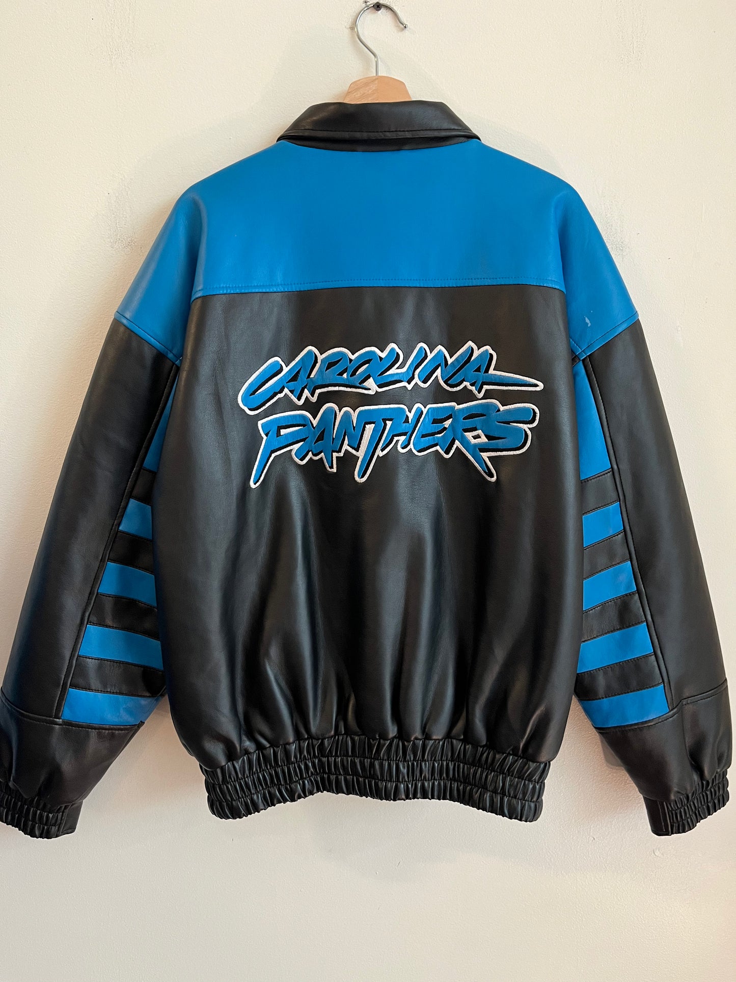 90s Carolina Panthers NFL Game Day Leather Jacket (M)
