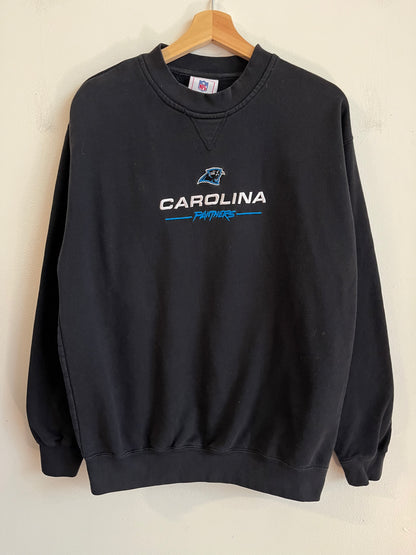 00s Carolina Panthers Cat Scratch Black Crewneck (L)