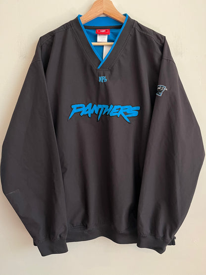 00s Carolina Panthers Cat Scratch Black NFL Windbreaker (XL)