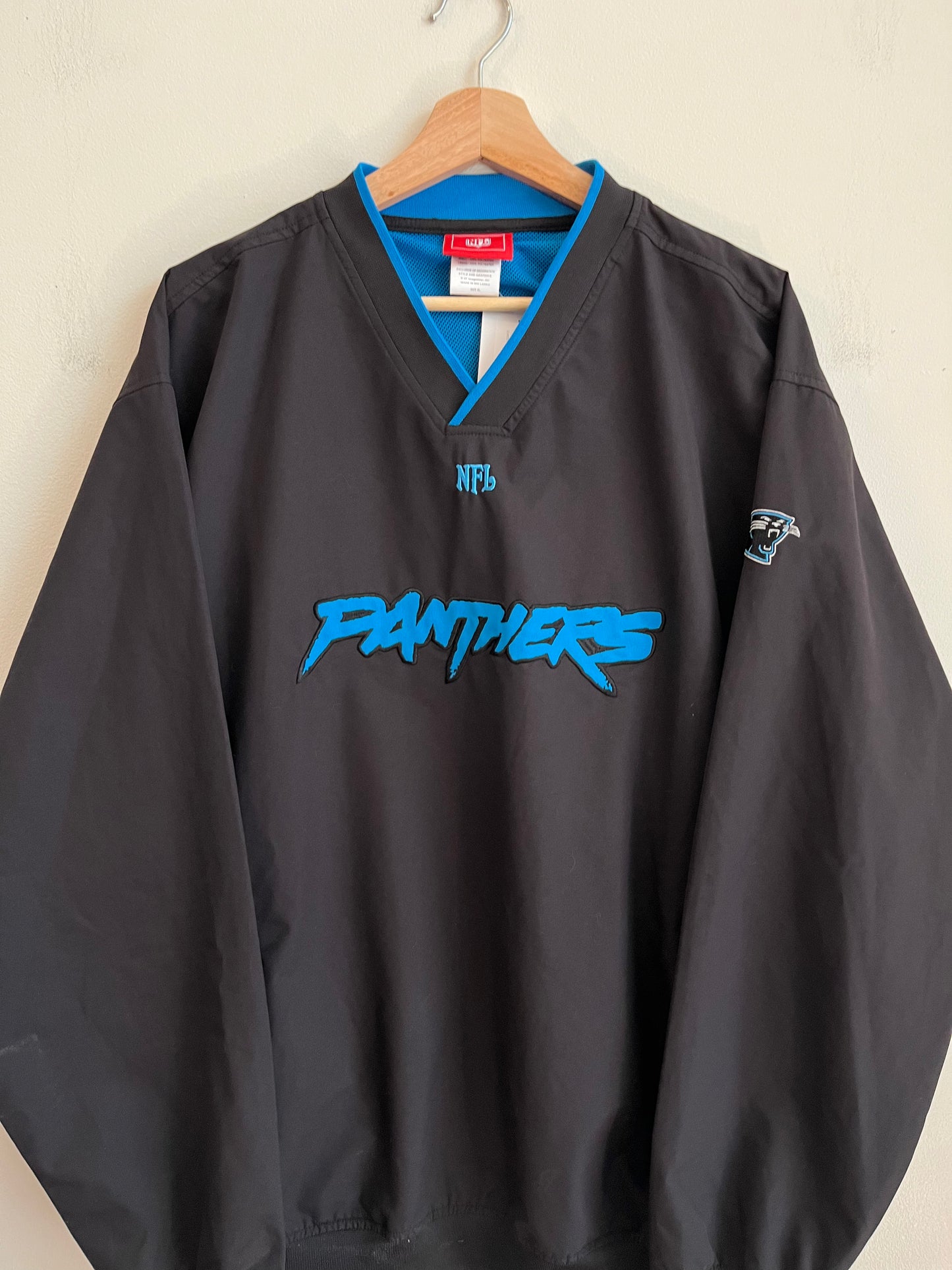 00s Carolina Panthers Cat Scratch Black NFL Windbreaker (XL)