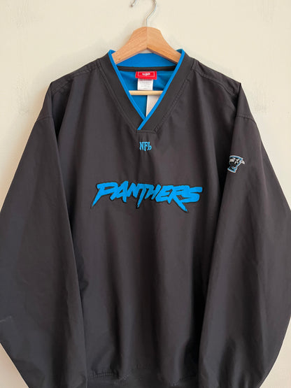 00s Carolina Panthers Cat Scratch Black NFL Windbreaker (XL)