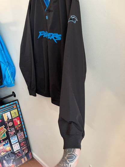 00s Carolina Panthers Cat Scratch Black NFL Windbreaker (XL)