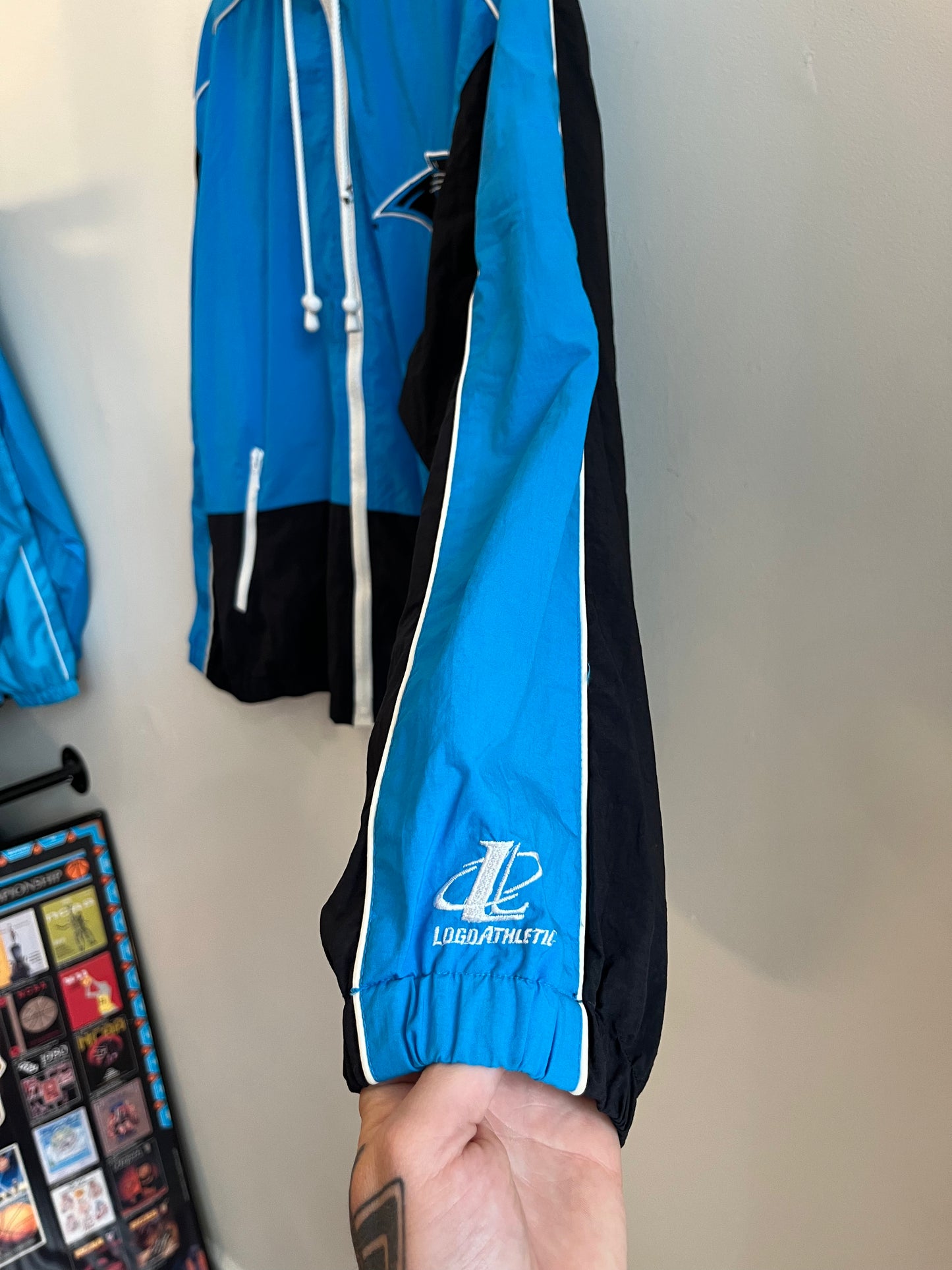 90s Carolina Panthers Logo Athletic Two Tone Boat Jacket (M)