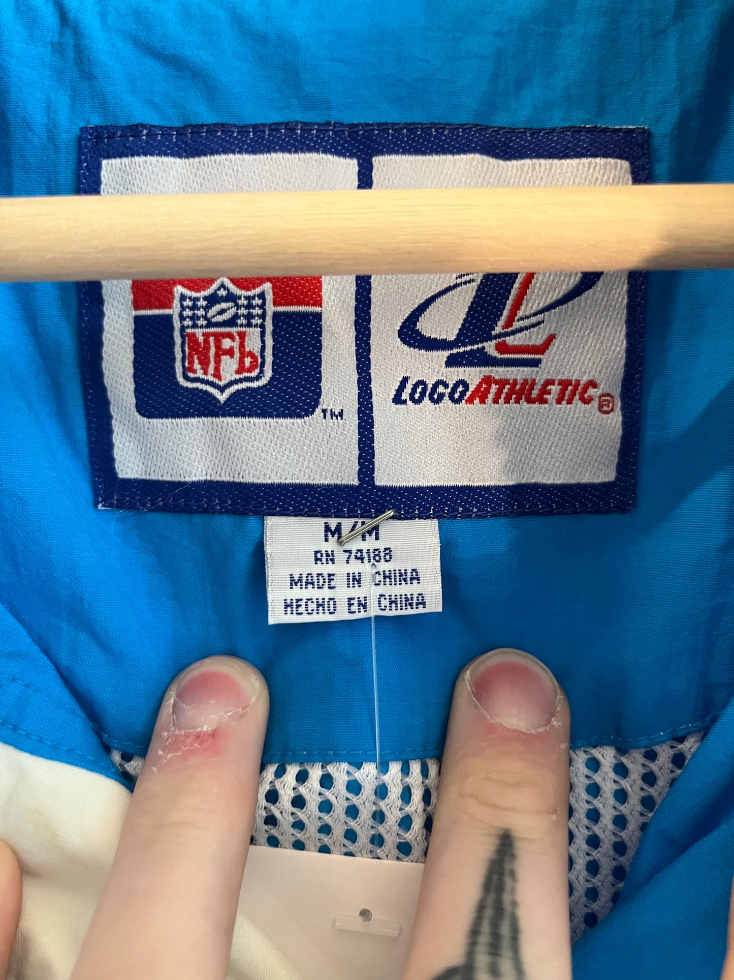 90s Carolina Panthers Logo Athletic Two Tone Boat Jacket (M)