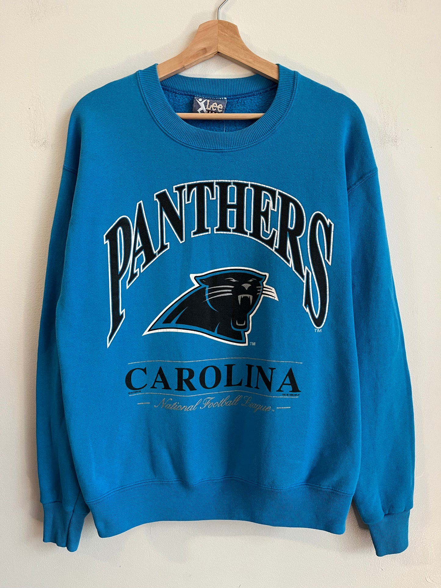 1996 Carolina Panthers Stained Blue Lee Crewneck (M)