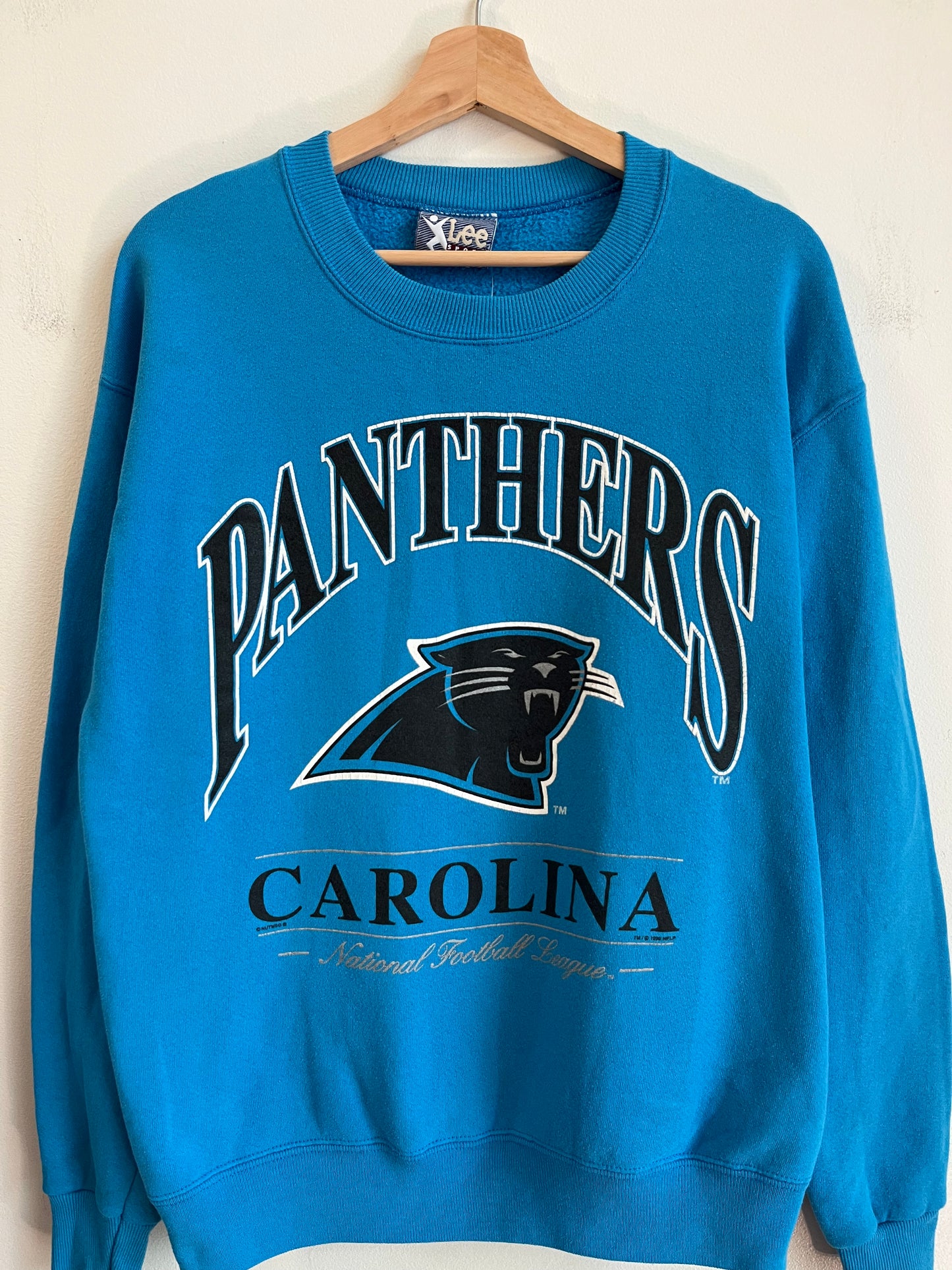 1996 Carolina Panthers Stained Blue Lee Crewneck (M)