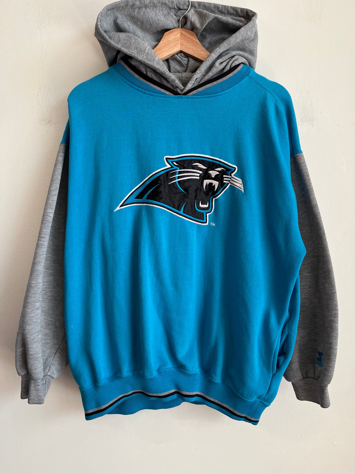 90s Carolina Panthers Two Tone Starter Hoodie (L)