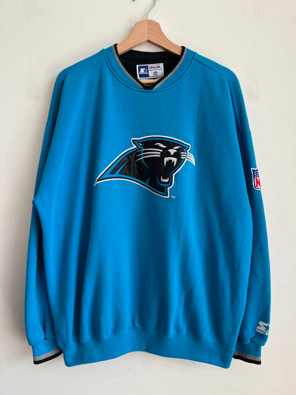 90s Carolina Panthers Blue Starter Embroidered Crewneck (XL)