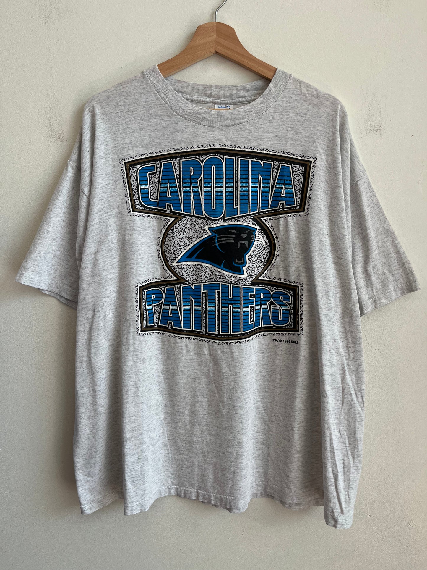 1996 Carolina Panthers Logo 7 Grey Tee (XXL)