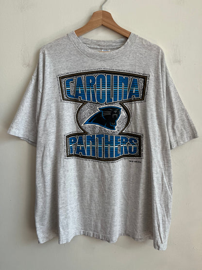 1996 Carolina Panthers Logo 7 Grey Tee (XXL)