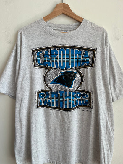 1996 Carolina Panthers Logo 7 Grey Tee (XXL)