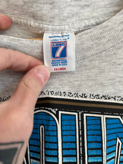 1996 Carolina Panthers Logo 7 Grey Tee (XXL)