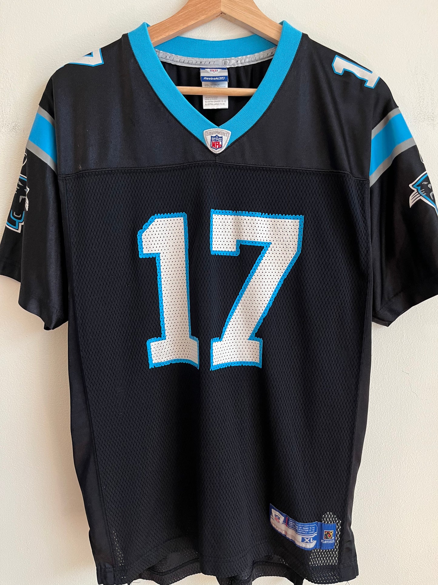 00s Carolina Panthers Jake Delhomme Reebok Home Jersey (Youth XL)