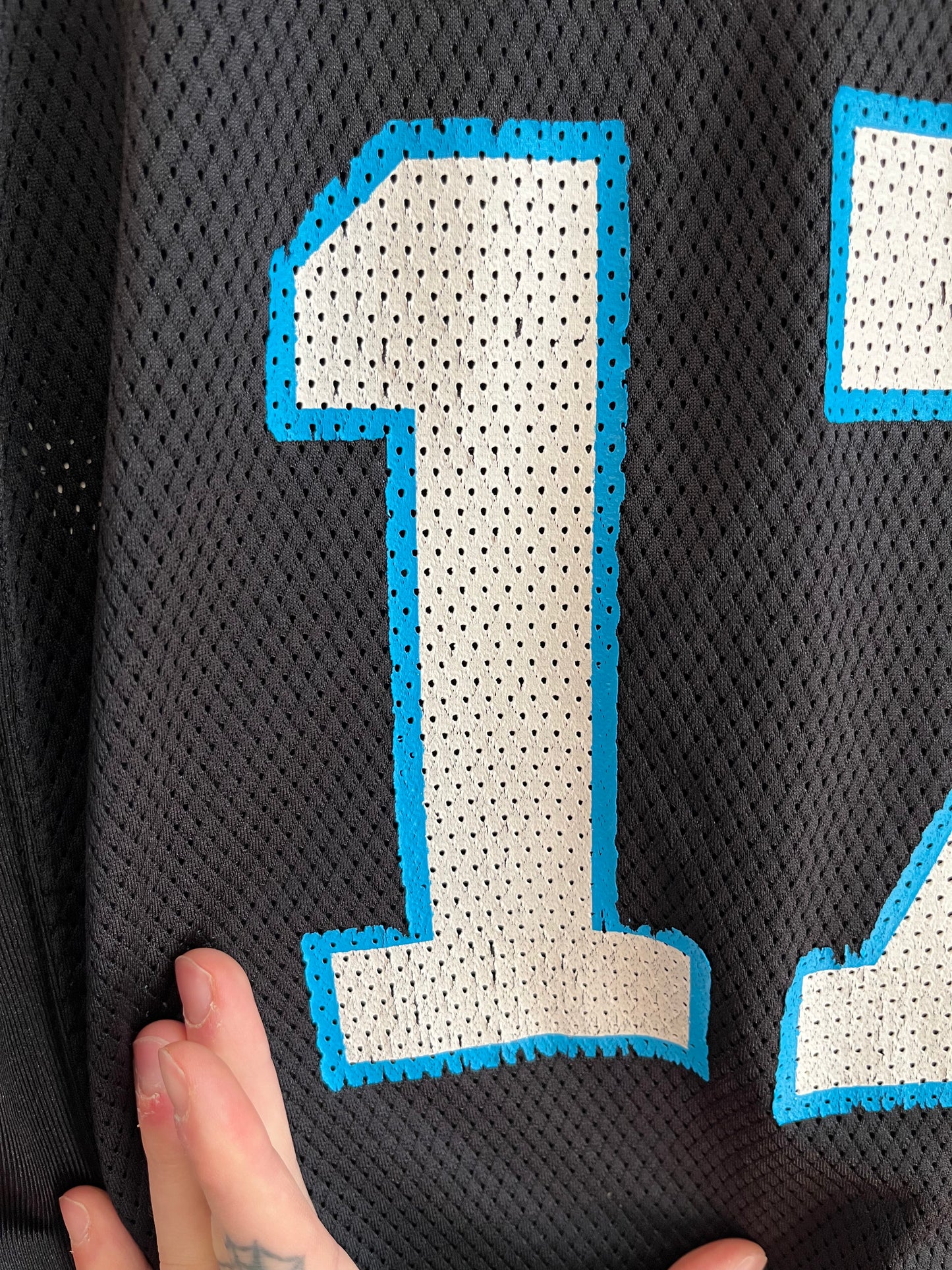 00s Carolina Panthers Jake Delhomme Reebok Home Jersey (Youth XL)