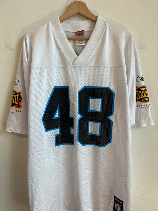 2003 Carolina Panthers Thomas Davis Away Super Bowl Jersey (M)