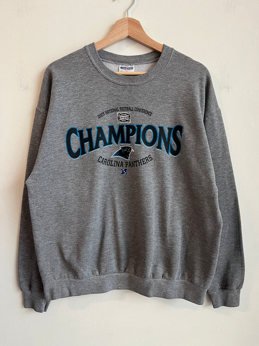 2003 Carolina Panthers Grey Conference Champions Crewneck (L)