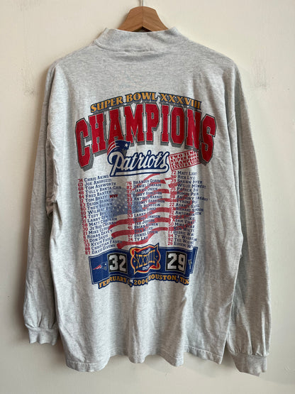 2000s New England Patriots v Carolina Panthers Mock Neck Long Sleeve (XL)