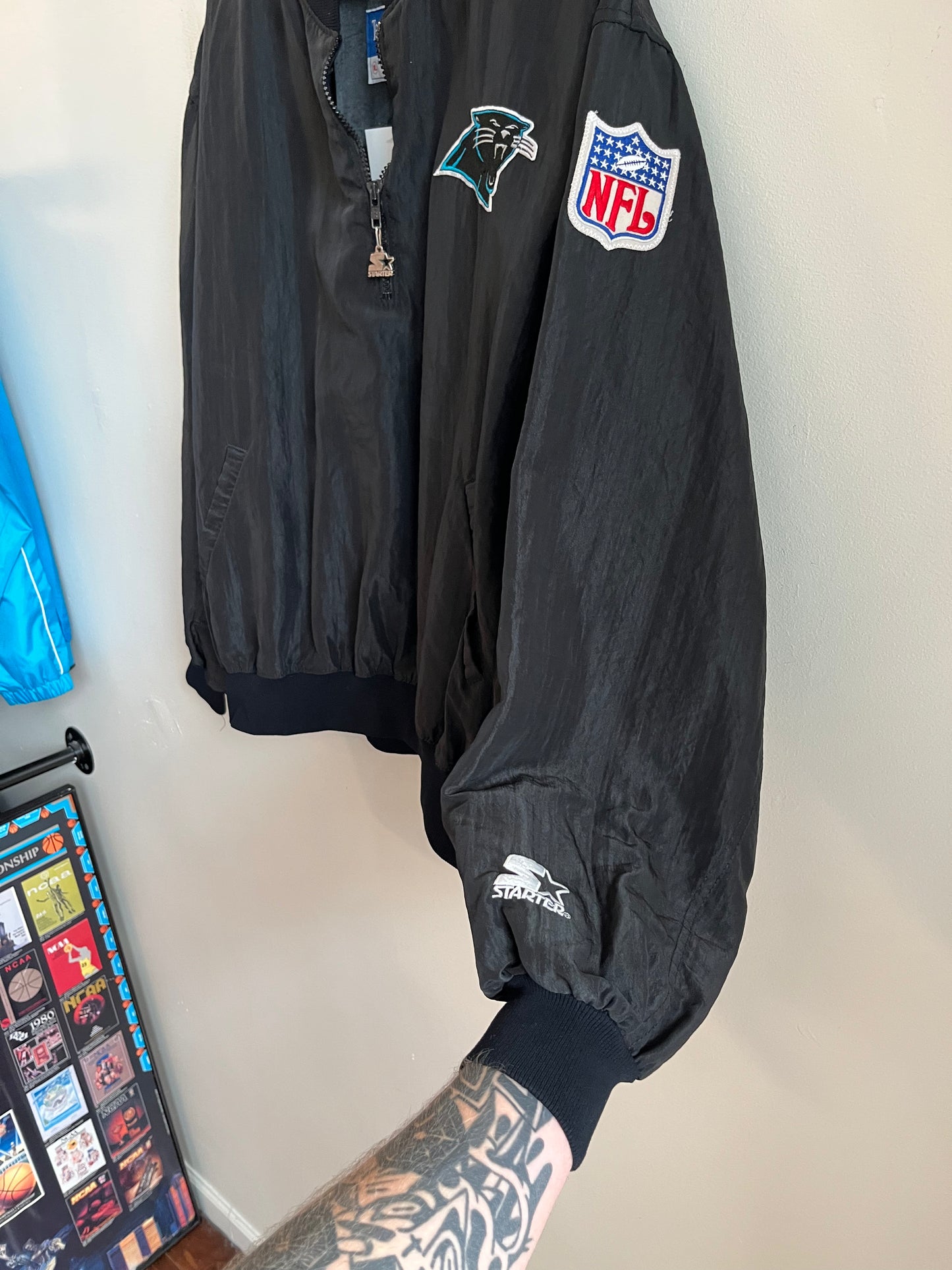 90s Carolina Panthers Starter 1/4 Zip Team Jacket (XL)