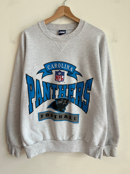 1994 Carolina Panthers Spell Out Grey Bike Crewneck (L)