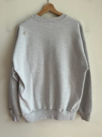 1994 Carolina Panthers Spell Out Grey Bike Crewneck (L)